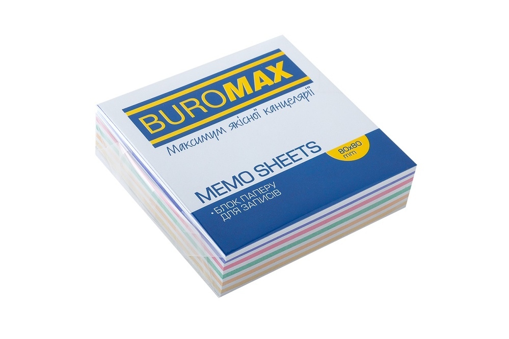 Папір для нотаток 80*80*20 мм, неклеєний/зебра Buromax