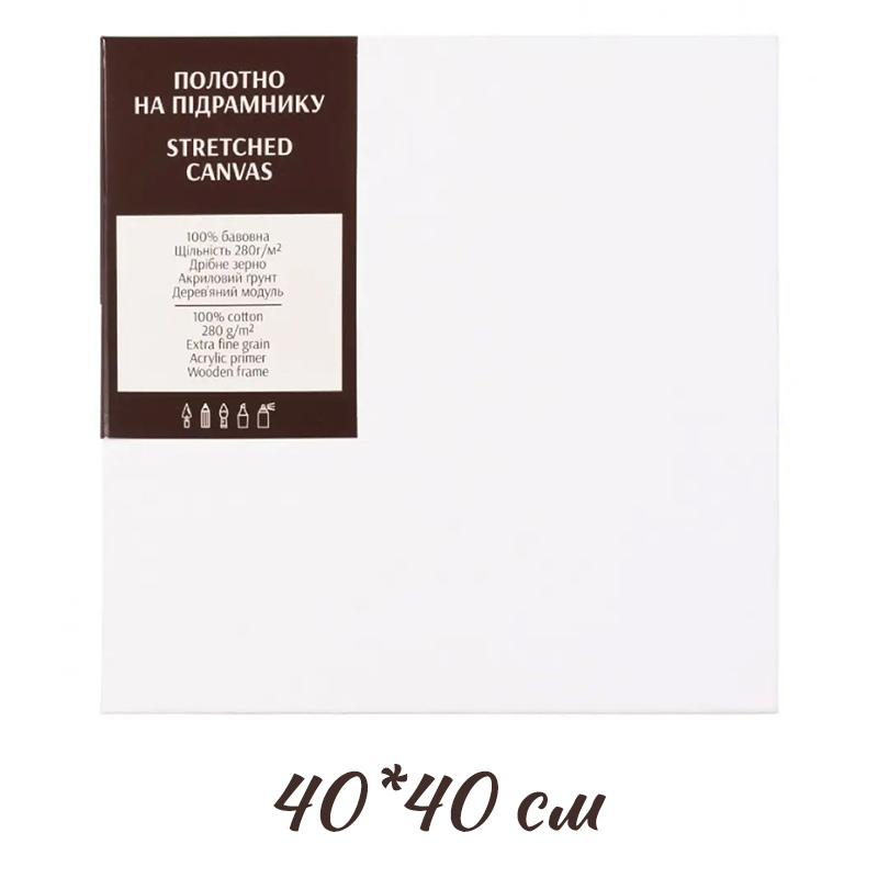 Полотно на підрамнику Rosa, 40*40 см, дрібне зерно, акриловий ґрунт, бавовна