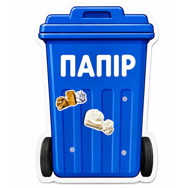 Плакат і мусорні контейнери 