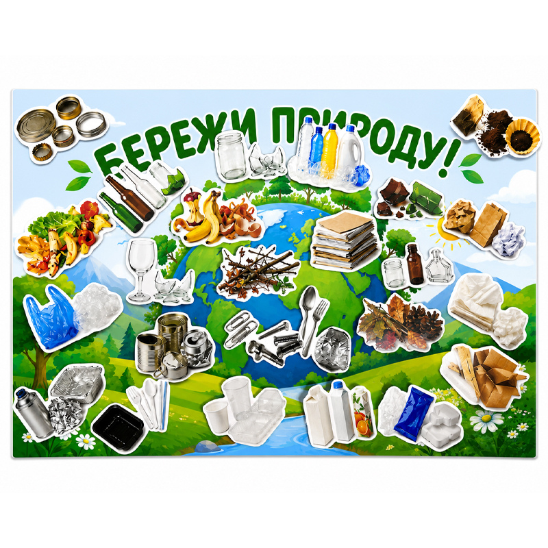 Плакат і мусорні контейнери 