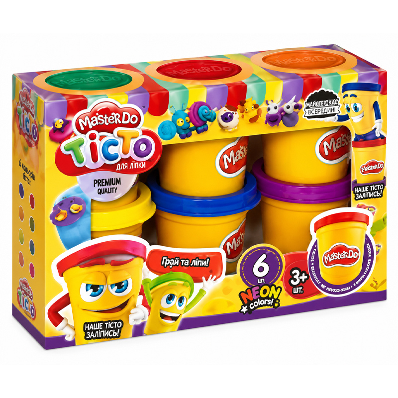 Тісто для ліплення Master Do Danko Toys 6 банок по 50 грам